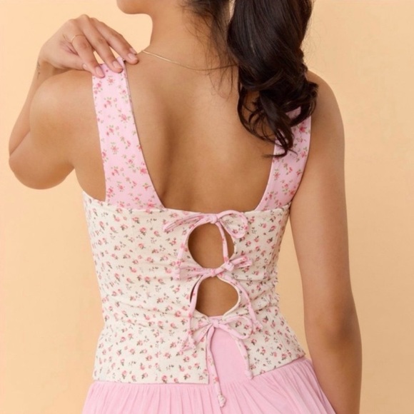 Blogilates Tops - NWT Blogilates Pink Tiny Bows Corset Tank Top - Small - Discontinued Style HTF